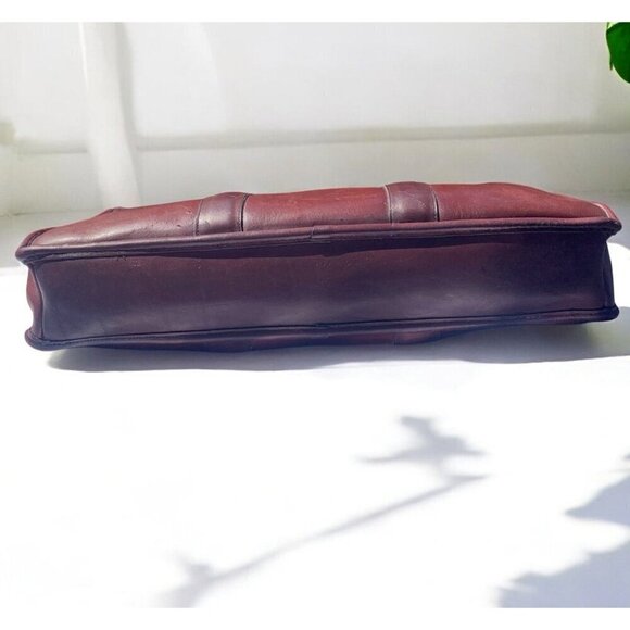 Coach Vintage Burgundy Leather Slim Satchel Large 1970s/80s Full Grain Cowhide - Picture 13 of 16